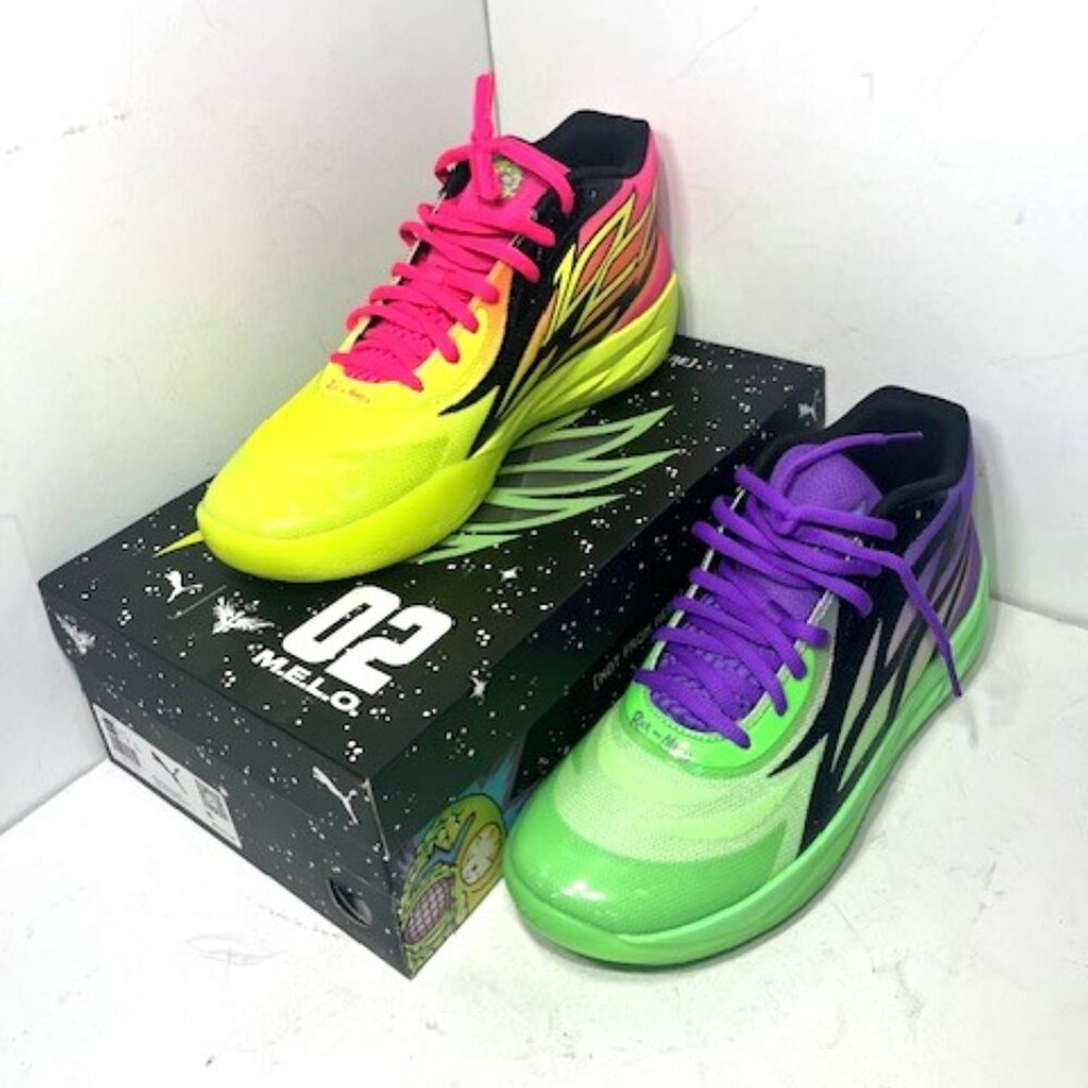 PUMA Melo Ball MB.02 Rick and Morty Adventures Shoes Men's US Size 10.5 Sneakers